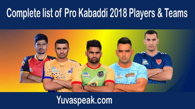 ProKabaddi 2018 : Final list of players, teams & Schedule