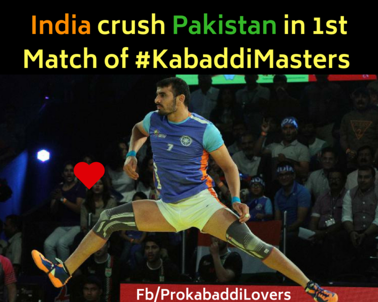 Kabaddi Masters : Dominant India crush Pakistan on 1st Match by 16 Points